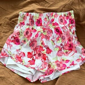 (free w/ purchase) Avia White Athletic Shorts with Pink Floral Print